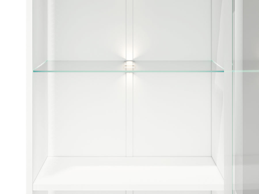 Vitrine – VILLA 02 – Weißer Hochglanz trifft modernes Glasdesign