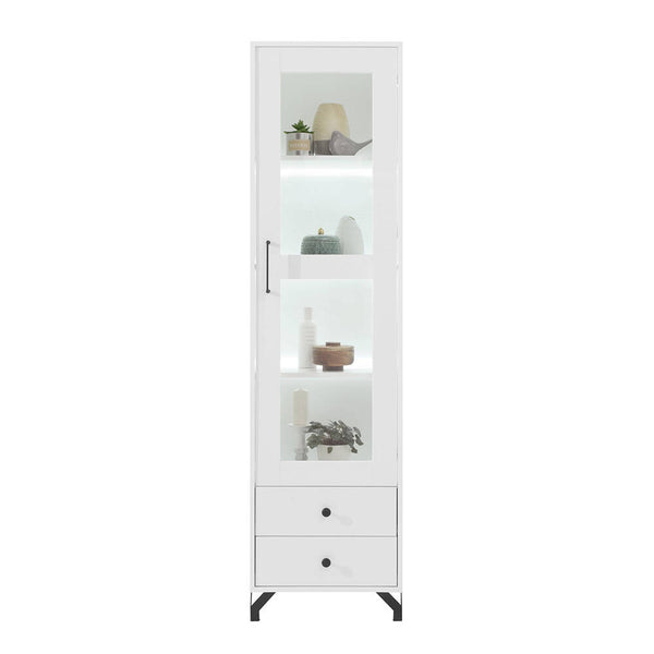Vitrine – BERGEN System 3 – Schmale Wohnzimmervitrine mit Glastür