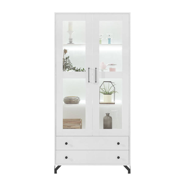 Vitrinenschrank – BERGEN System 2 – Wohnzimmervitrine mit Glasfront