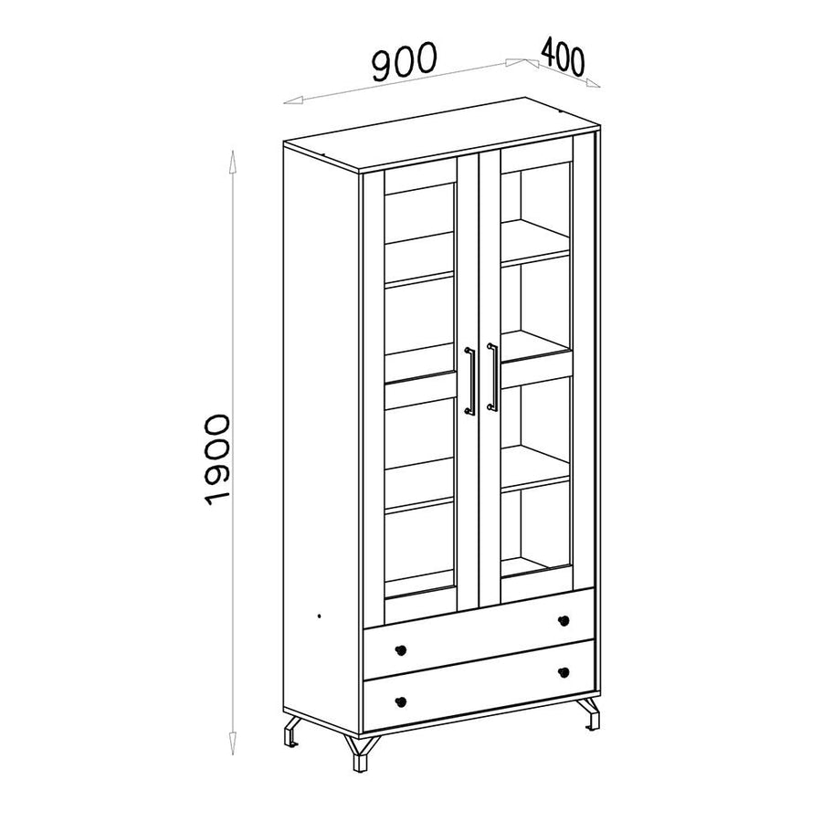 Wohnzimmer Set – 4 Teile – BERGEN System – Weiß – Modernes Design mit Glas & Stauraum