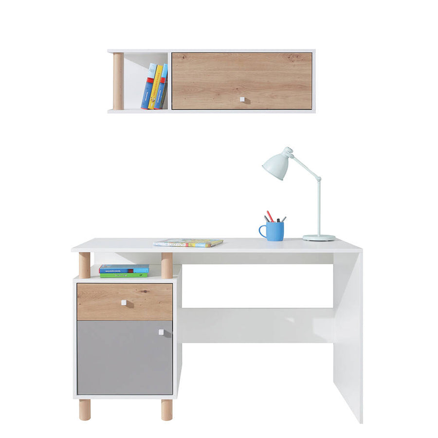 Schlafzimmer-Set – FARO – 5 Teile, Grau / Weiß, modern