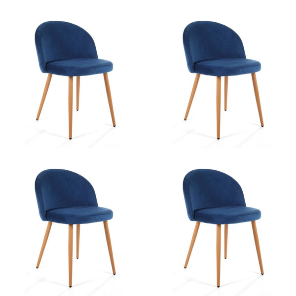 Stuhl Set – 4 Teile – Dunkelblau – Elegantes Design mit hohem Sitzkomfort