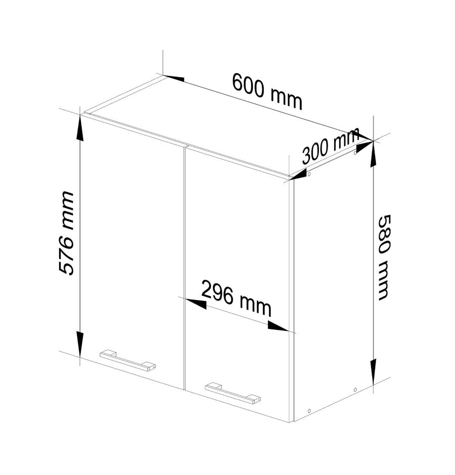 Hängeschrank – OLIWIA – W60, stilvoller Stauraum für jede Küche