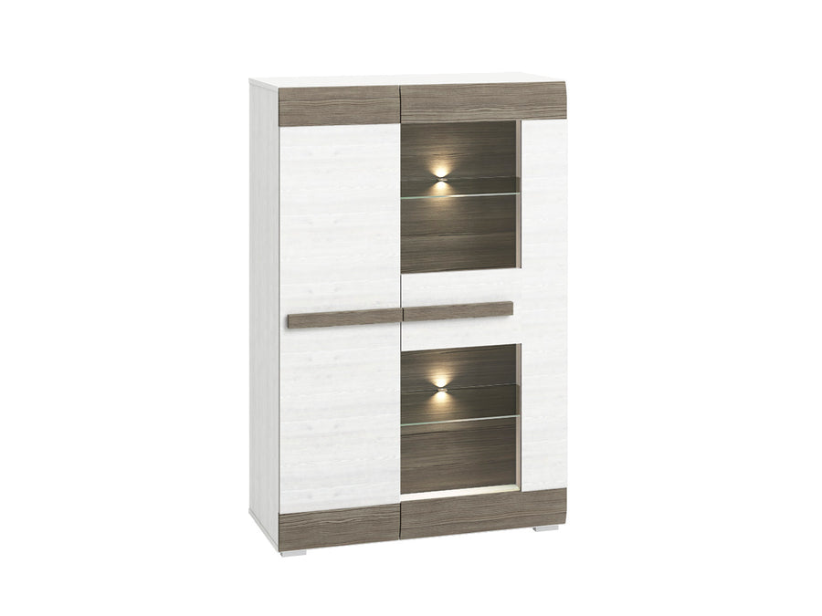 Vitrine – BLANCO 0501 – Elegante Highboard-Vitrine in moderner Holzoptik