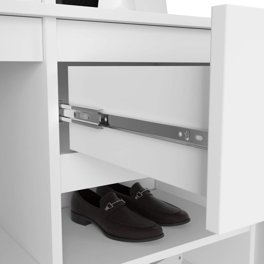 Garderobe – ENTRO – Garderobenschrank mit Spiegel, 3 Türen und Schublade