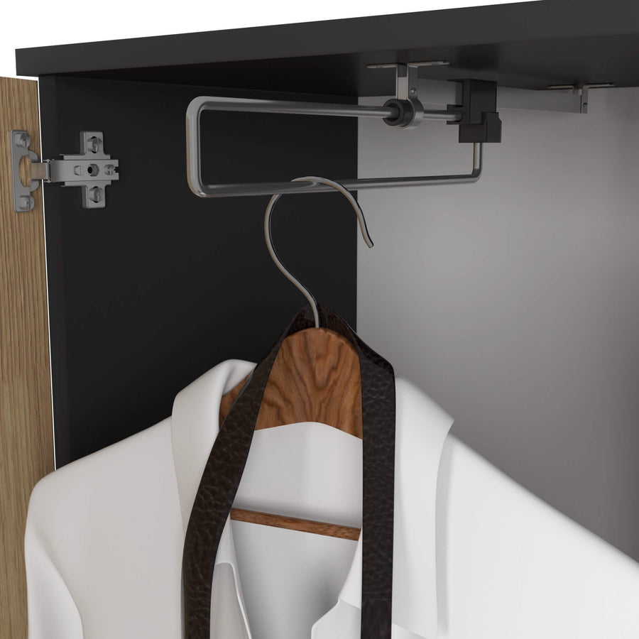 Garderobe – ENTRO – Garderobenschrank mit Spiegel, 3 Türen und Schublade