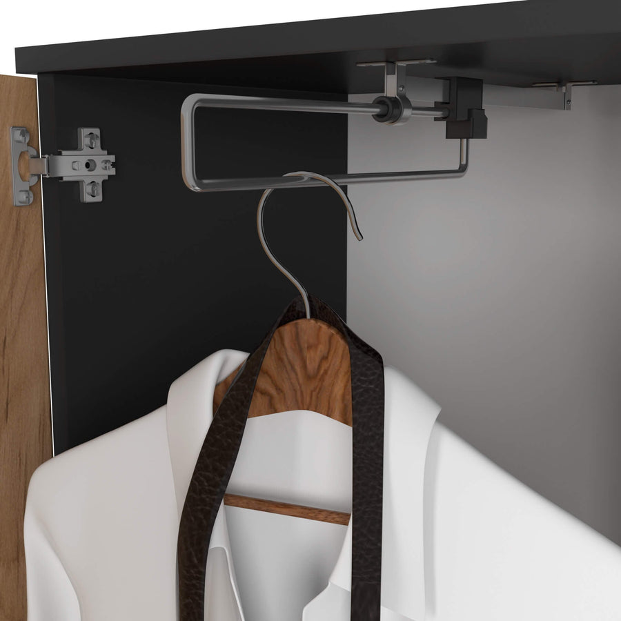 Garderobe – ENTRO – Garderobenschrank mit Spiegel, 3 Türen und Schublade