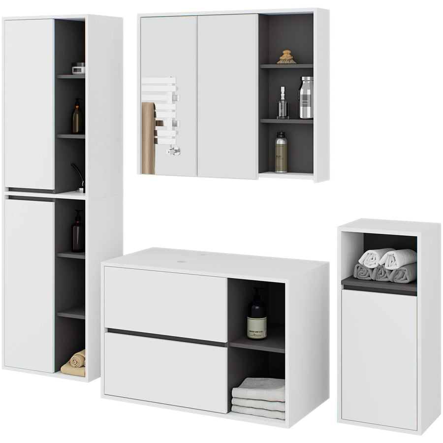 Badezimmer Set – 4 Teile – VAMI – Modernes Hängeset mit stilvollem Stauraum