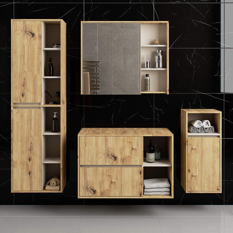 Badezimmer Set – 4 Teile – VAMI – Modernes Hängeset mit stilvollem Stauraum