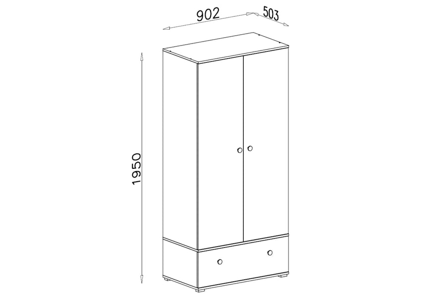 Kleiderschrank – ZOYA System 01 – Praktischer Kinderzimmerschrank mit Stauraum
