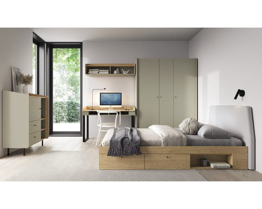 Bett – ALESSIO System – 90–120 cm – Praktisches Bett für Kinder & Jugendliche – Ohne Matratze