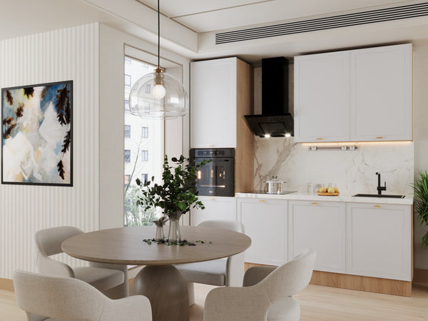 Küchenzeile 240 cm Livaro – KU-S33 – Weiß / Sonoma Eiche – Ohne Arbeitsplatte & Elektrogeräte