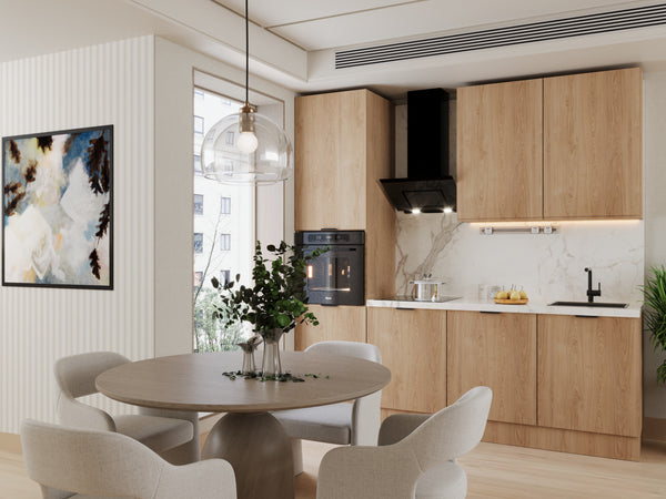 Küchenzeile 240 cm Livaro – KU-S27 – Sonoma Eiche – Ohne Arbeitsplatte & Elektrogeräte