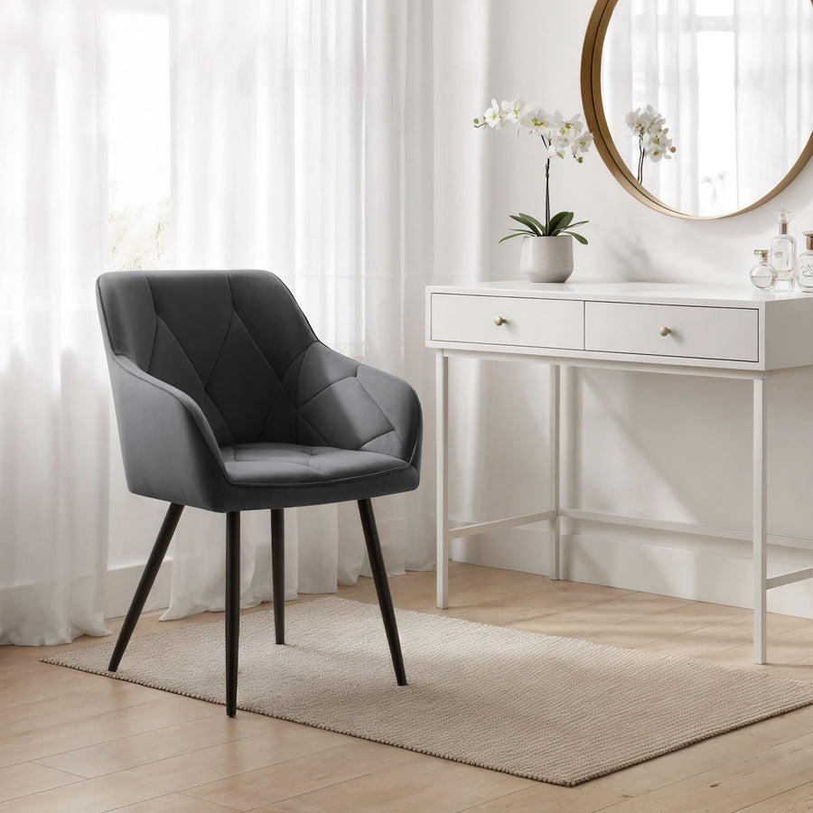 stuhl Set – DIAMANTE – Elegante Samtstühle mit modernem Glamour Look