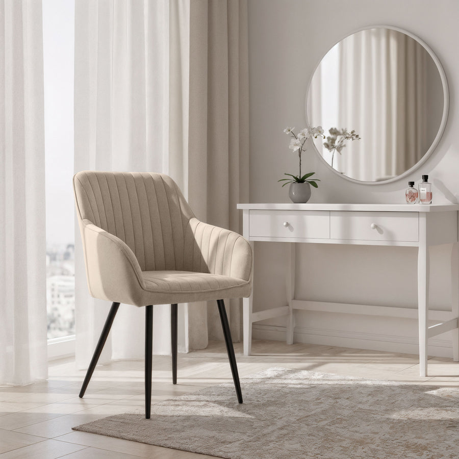 stuhl Set – FLORENCE – Elegante Samtstühle mit modernem Steppdesign