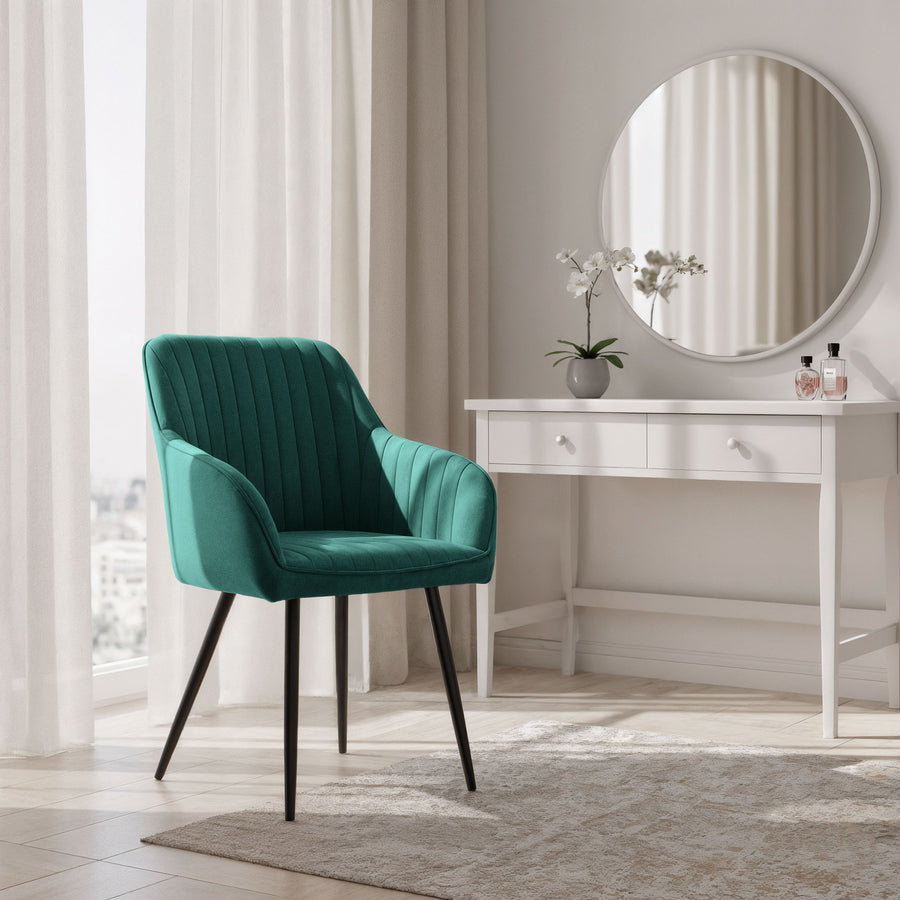 stuhl Set – FLORENCE – Elegante Samtstühle mit modernem Steppdesign