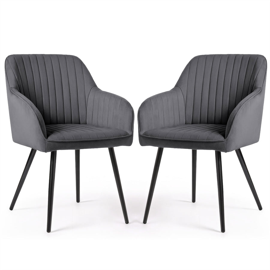 stuhl Set – FLORENCE – Elegante Samtstühle mit modernem Steppdesign