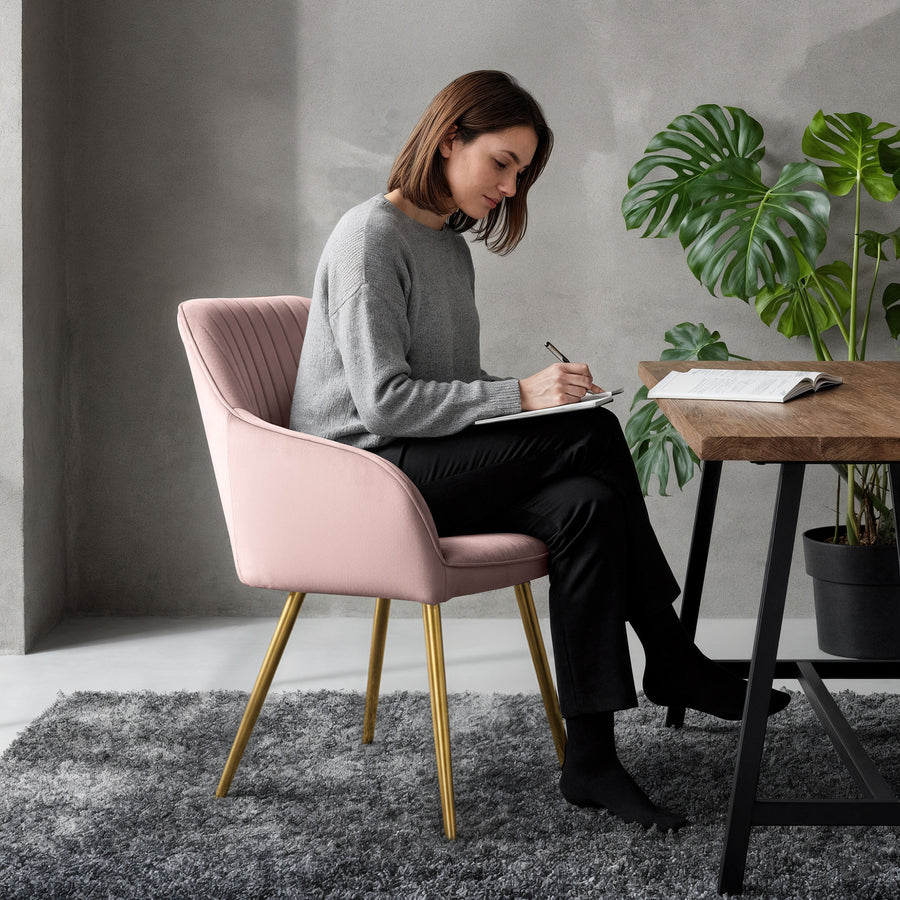 stuhl Set – FLORENCE – Elegante Samtstühle mit modernem Steppdesign