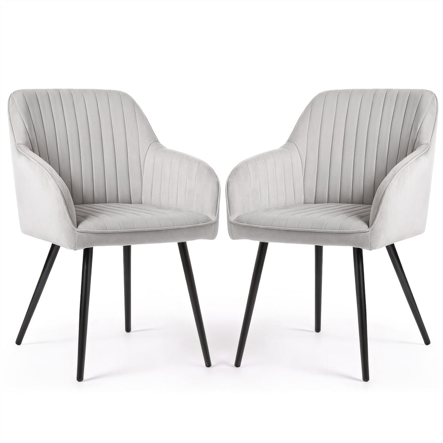 stuhl Set – FLORENCE – Elegante Samtstühle mit modernem Steppdesign