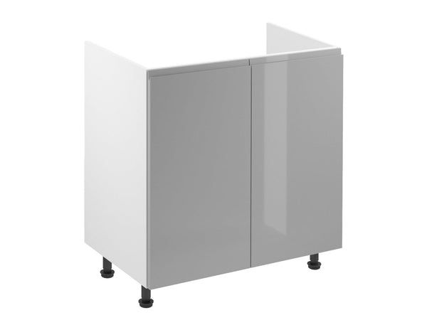 Glanzia Spülenschrank 80 cm D80Z – Grau Hochglanz