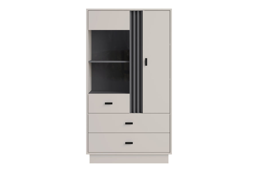 ALLMO System Wohnzimmer Set – 6 Teile – Kaschmir - Stilvolles Möbelensemble für moderne Wohnräume
