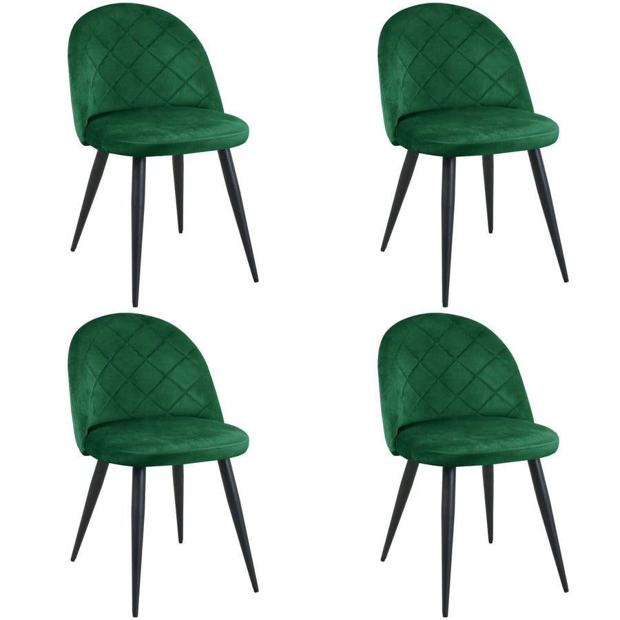 Stuhl Set – 4 Teile Dunkelgrün – Stilvolle gepolsterte Eleganz