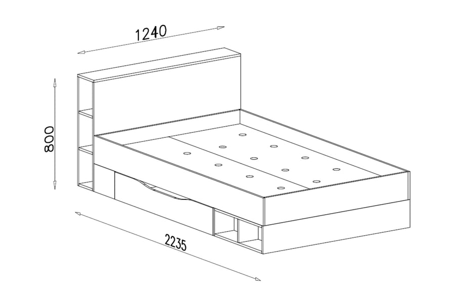 Schlafzimmer Set – 6 Teile – ORO System – Grau / Sonoma Eiche – Modernes Kinder- und Jugendzimmer mit Stauraum