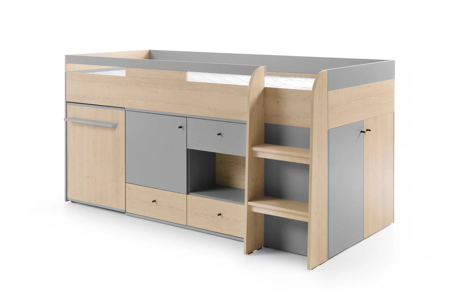 Funktionsbett – ORO System 08 – Praktisch mit Stauraum und Schreibtisch – Ohne Matratze