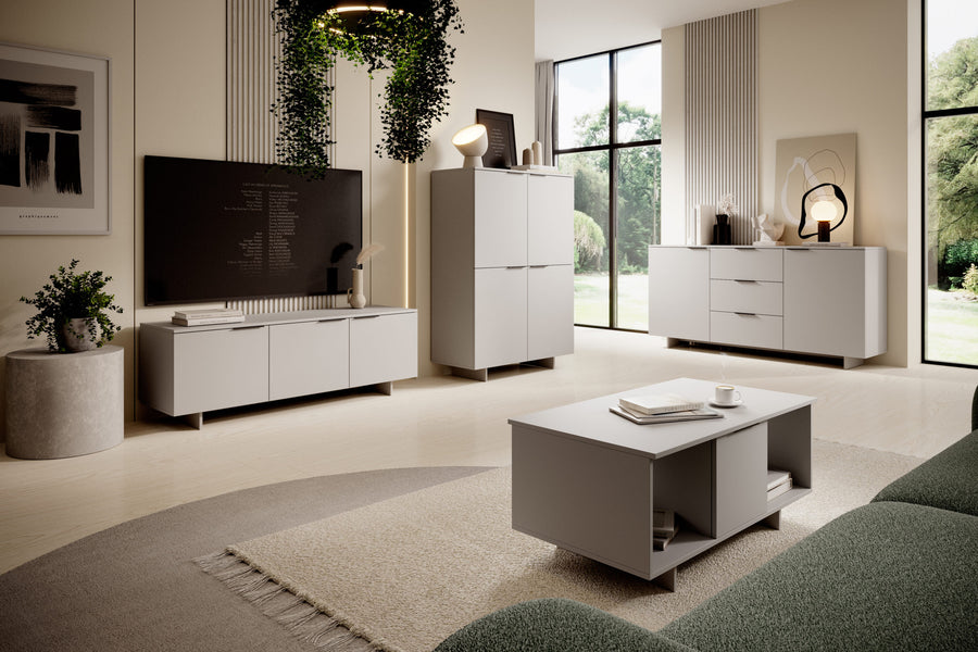 Couchtisch – CALMA – 100 cm, moderner Wohnzimmertisch mit Stauraum