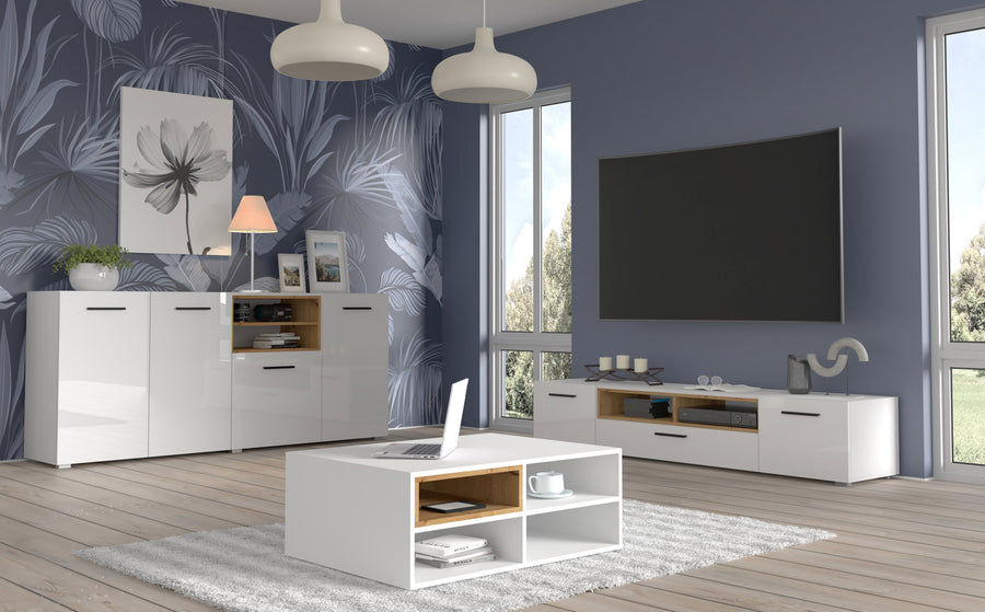 Couchtisch – ANETTE – moderner Wohnzimmertisch mit Holzoptik