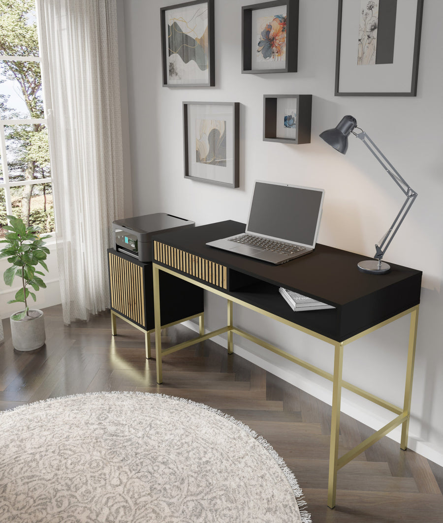 Kommode – RAVENNA F – 55 cm Moderner Beistellschrank mit gefräster MDF-Front