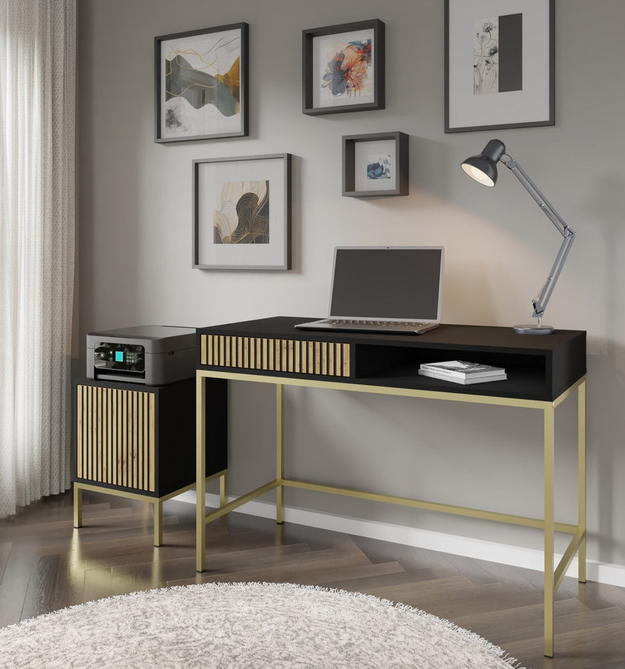 Schminktisch – RAVENNA F – 112 cm Moderner Konsolentisch mit gefräster MDF-Front