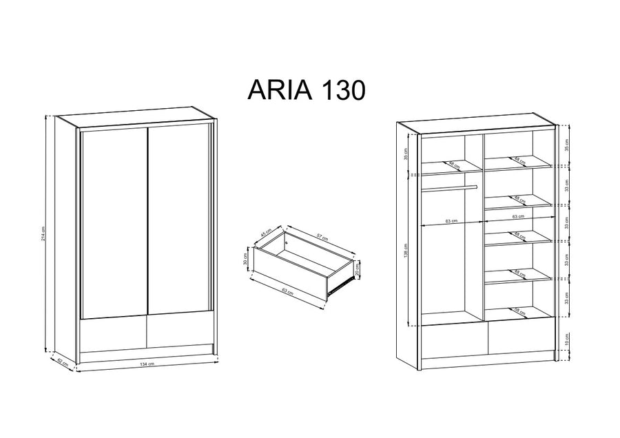 Sideboard – ARIA 2 – Modernes Stauraummöbel mit Hochglanzfront