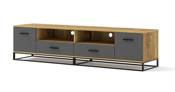 ARSEN RTV-Schrank – 190 cm – TV-Lowboard im Industrial-Stil mit Metallgestell