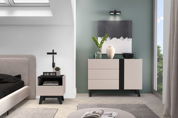 Schlafzimmer Set 2-teilig – FRESHION – Modernes Design mit praktischem Stauraum