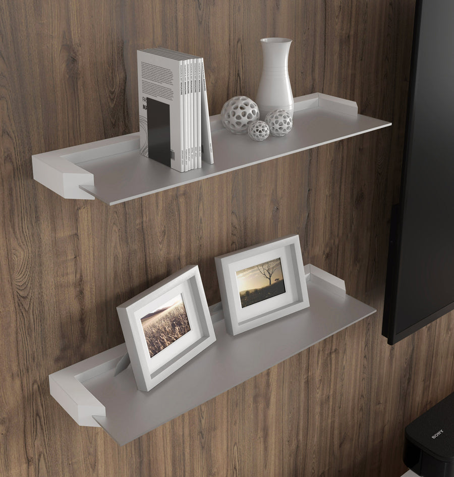 Wandregal – AURIS I – 60 cm Modernes Hängeregal-Set aus Glas und Holzoptik