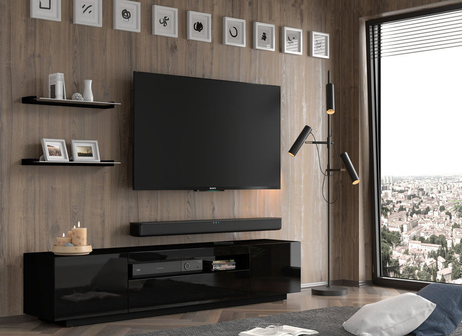 Wandregal – AURIS I – 60 cm Modernes Hängeregal-Set aus Glas und Holzoptik