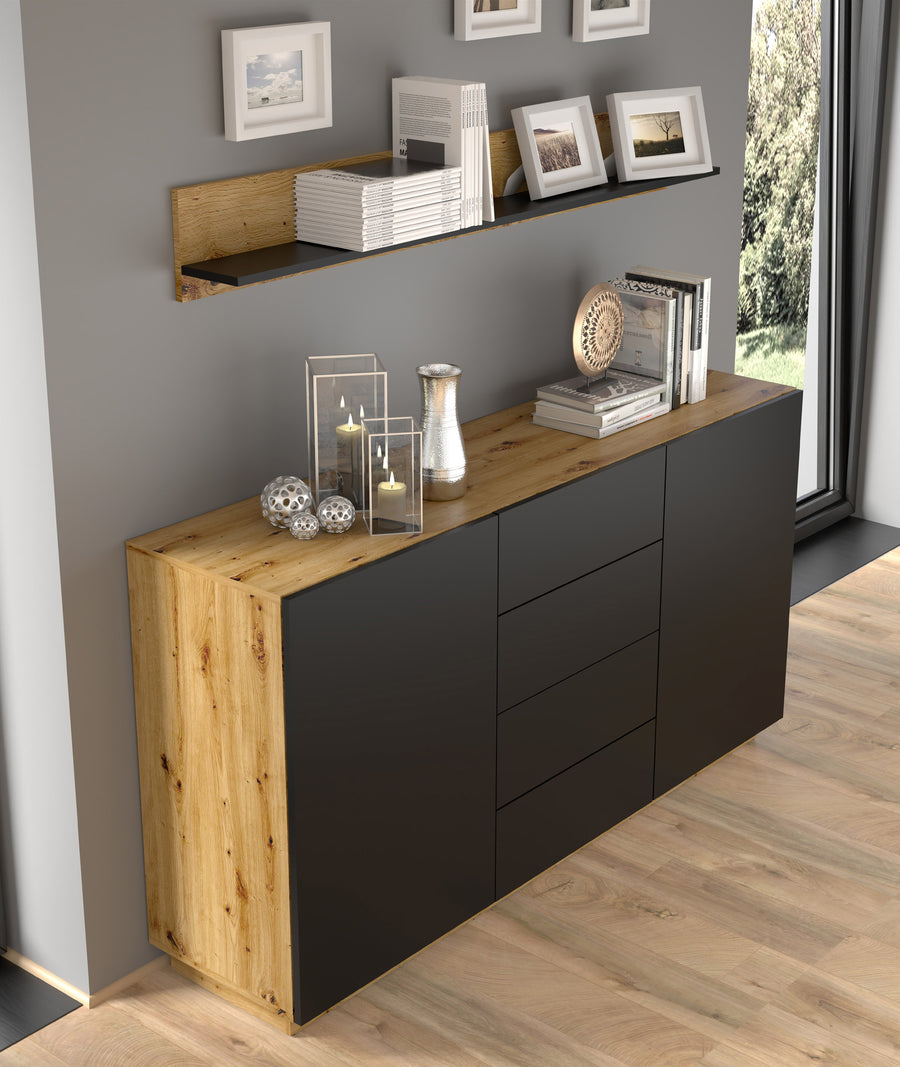 Wandregal – AURA – modernes Hängeregal in Holzoptik
