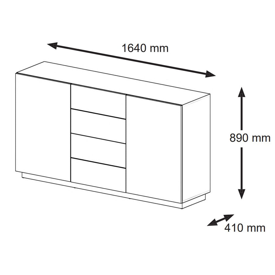 Kommode – AURA – Sideboard mit Schubladen und Türen