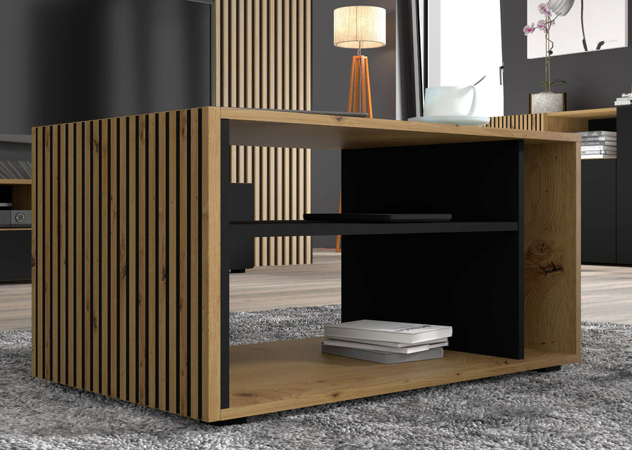 Couchtisch – AURIS I – 88 cm Wohnzimmertisch mit Ablagen