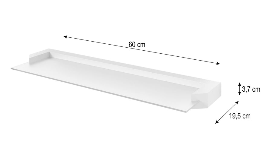 Wandregal – AURIS I – 60 cm Modernes Hängeregal-Set aus Glas und Holzoptik