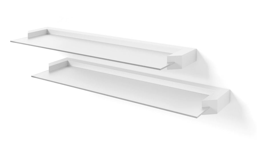 Wandregal – AURIS I – 60 cm Modernes Hängeregal-Set aus Glas und Holzoptik