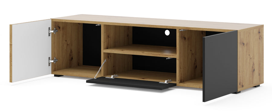 TV-Lowboard – AURIS I – Holzoptik mit Push-to-Open