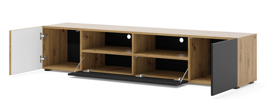 TV-Lowboard – AURIS I – Holzoptik mit Push-to-Open