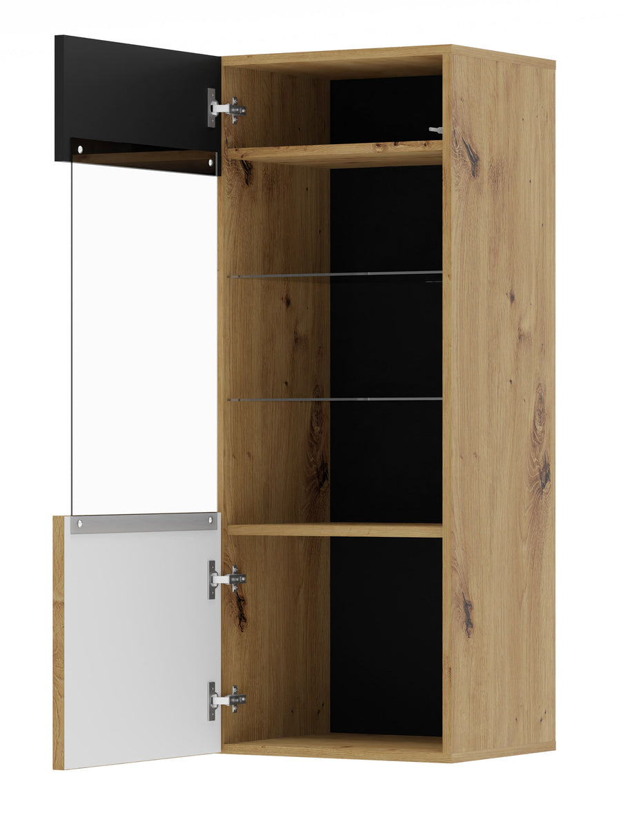 Vitrine – AURIS I – 115 cm Vitrinenschrank mit Holzoptik