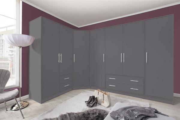 Schlafzimmer Set – 3 Teile – SMART – Grau – Funktionales und modernes Design