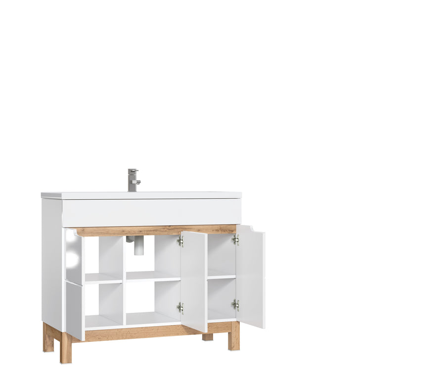Waschtischunterschrank – BALI – Griffloser Badunterschrank 100 cm