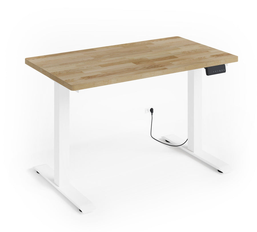 Schreibtisch – BIM NATURAL – Höhenverstellbar mit Massivholzoptik