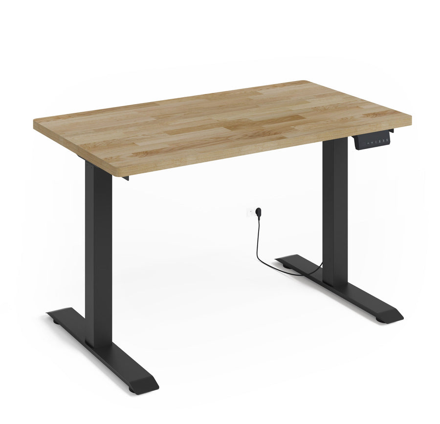 Schreibtisch – BIM NATURAL – Höhenverstellbar mit Massivholzoptik
