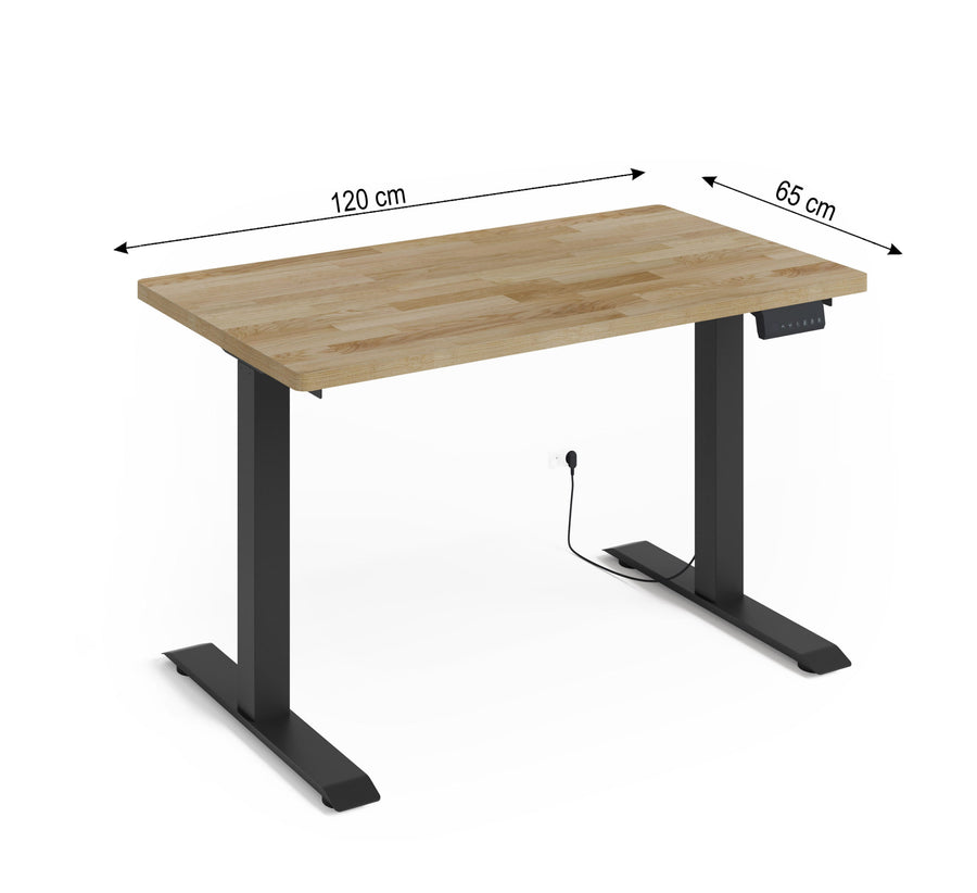 Schreibtisch – BIM NATURAL – Höhenverstellbar mit Massivholzoptik